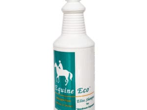 A bottle of horse shampoo is shown.