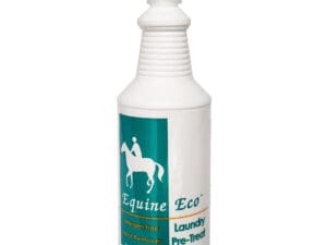 A bottle of horse shampoo with a white label.