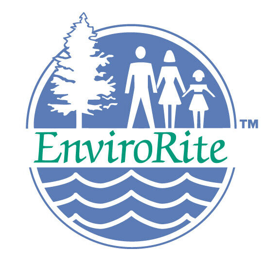 A blue circle with the word " envirorite ".